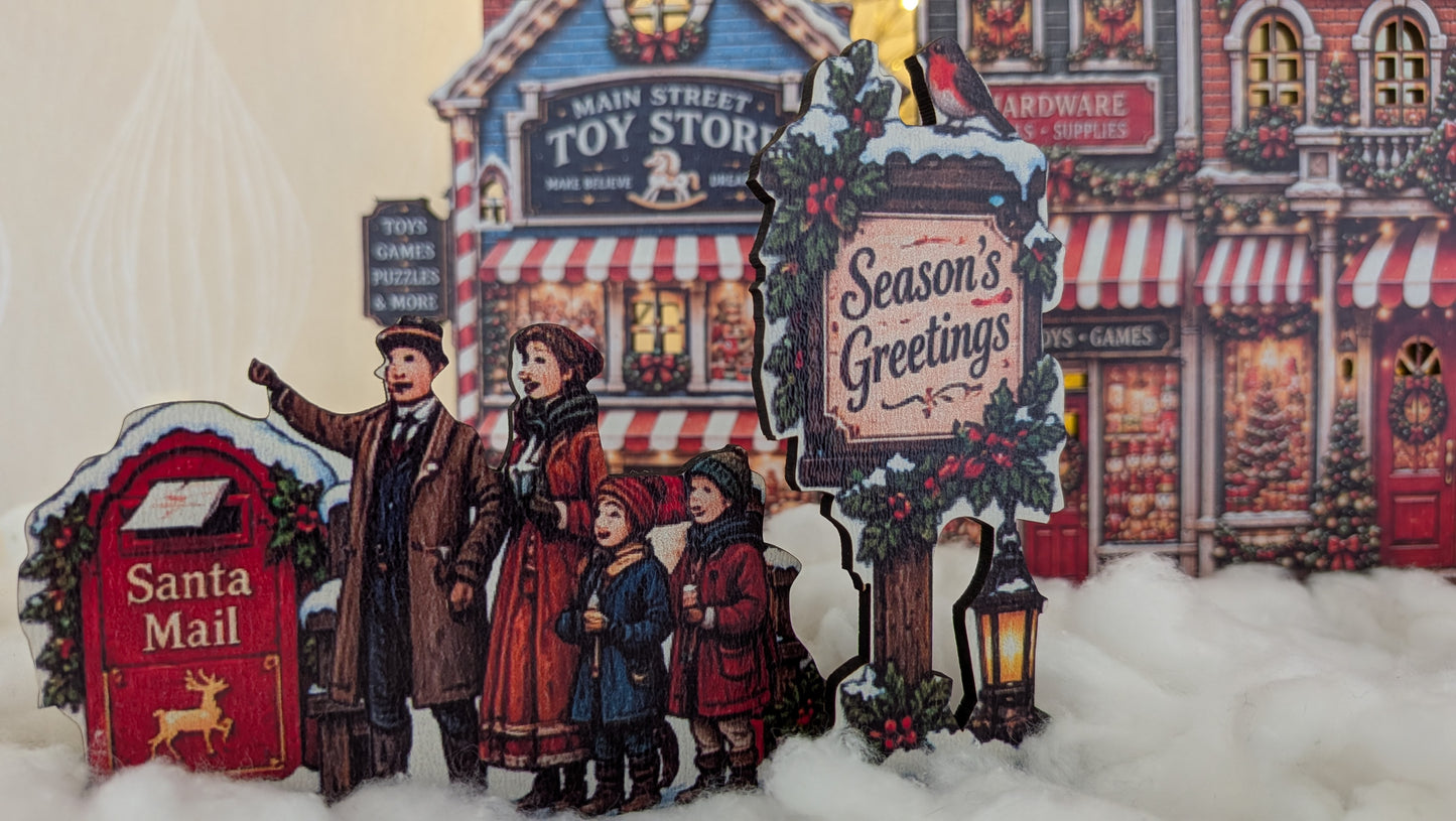 Main Street USA julby – LED-förberedd amerikansk julstad, upp till 72 cm