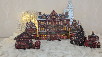 Santa’s Workshop julby – LED-förberedd tomteverkstad, upp till 72 cm