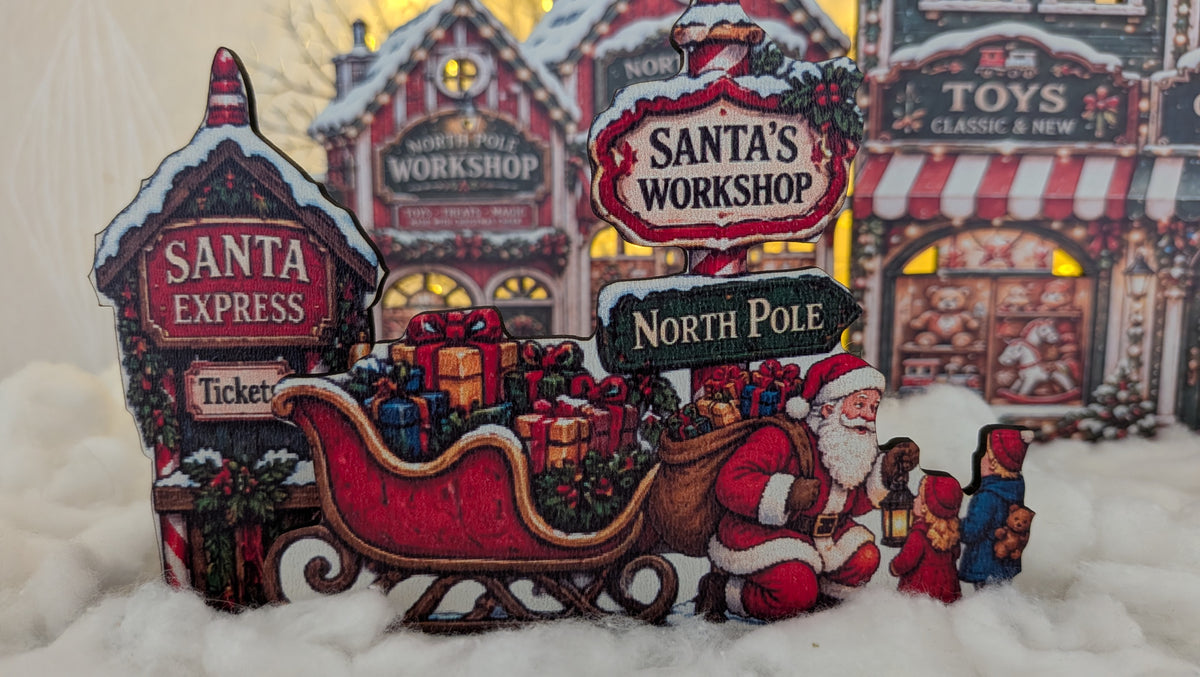 Santa’s Workshop julby – LED-förberedd tomteverkstad, upp till 72 cm