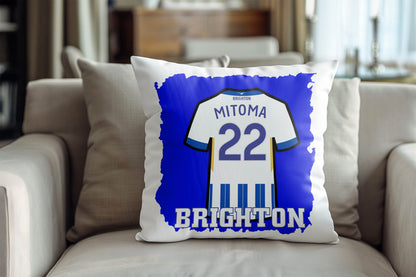 Mitoma Kuddfodral med fotbollströja tryck design Brighton