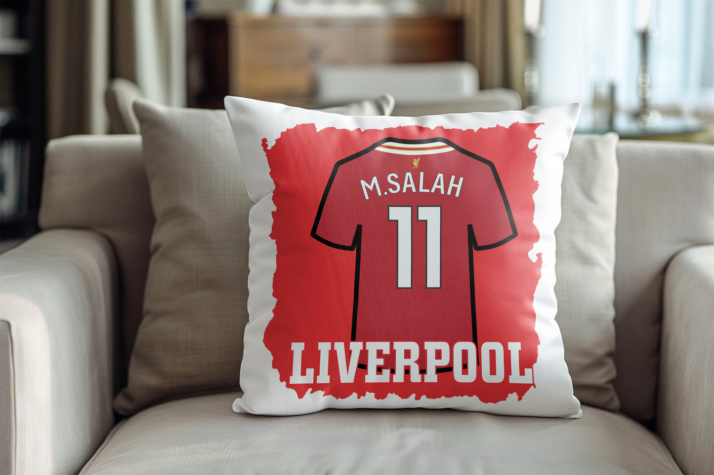 Mo Salah Kuddfodral med fotbollströja tryck designLiverpool