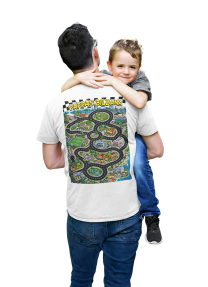 Pappas Bilbana T-shirt – Fantastisk Pappa – Tryck fram & bak – Fars dag-present