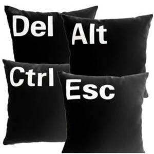 4st 50x50cm Kuddfodral: Ctrl Alt Del Esc - Highstreet.se