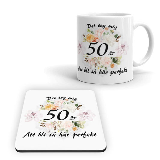 50år att bli perfekt mugg födelsepresent