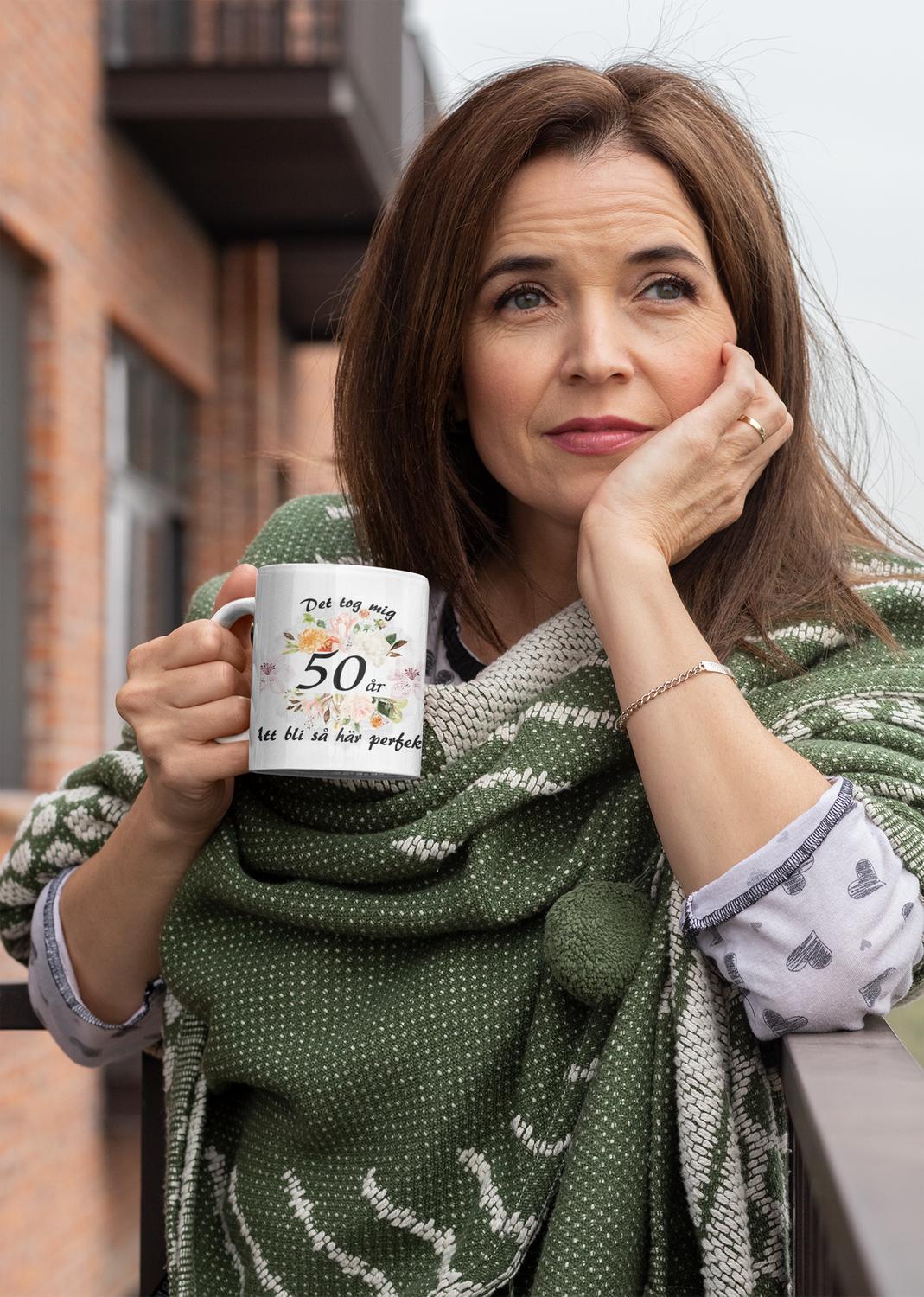 50år att bli perfekt mugg födelsepresent