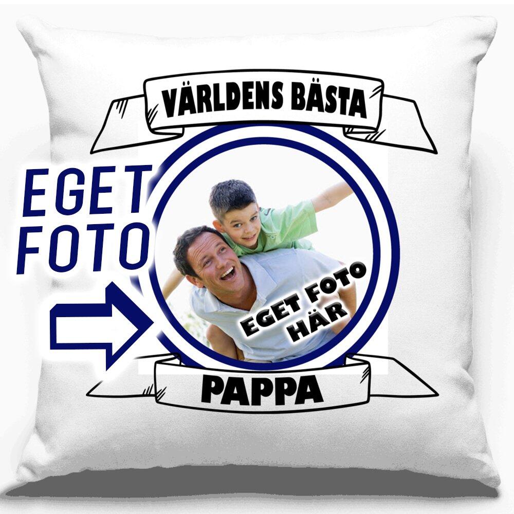 Pappa kuddfodral med eget foto design. Personlig present till din pappa