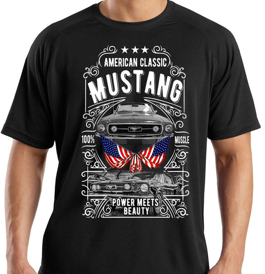 Bil T-shirt Mustang svart vintage stil - Highstreet.se