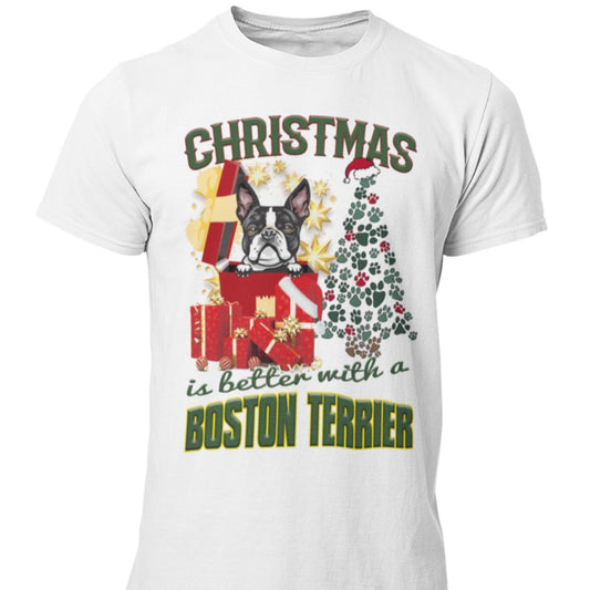 Boston Terrier Jul  hund  t-shirt - Highstreet.se