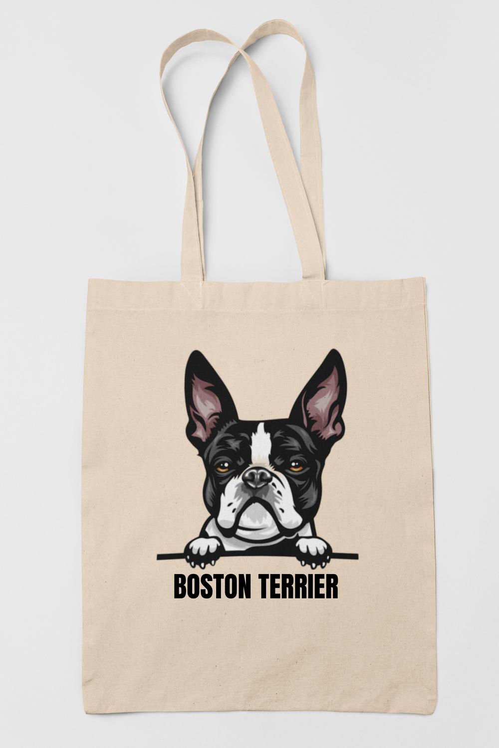 Boston Terrier tygkasse hund shopping väska Tote bag