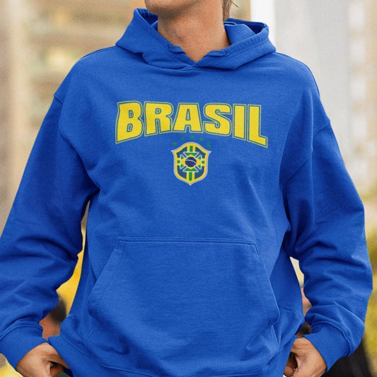 Brasil Hoodie blå - Huvtröja - Brasilien fotbollströja - Highstreet.se
