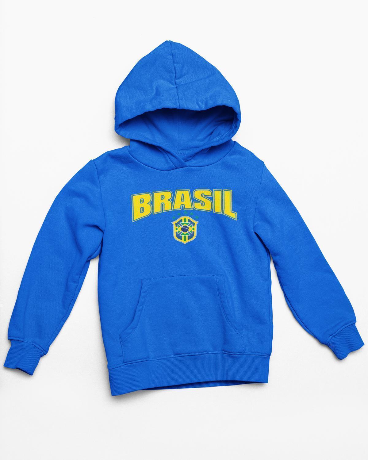 Brasil Hoodie blå - Huvtröja - Brasilien fotbollströja - Highstreet.se