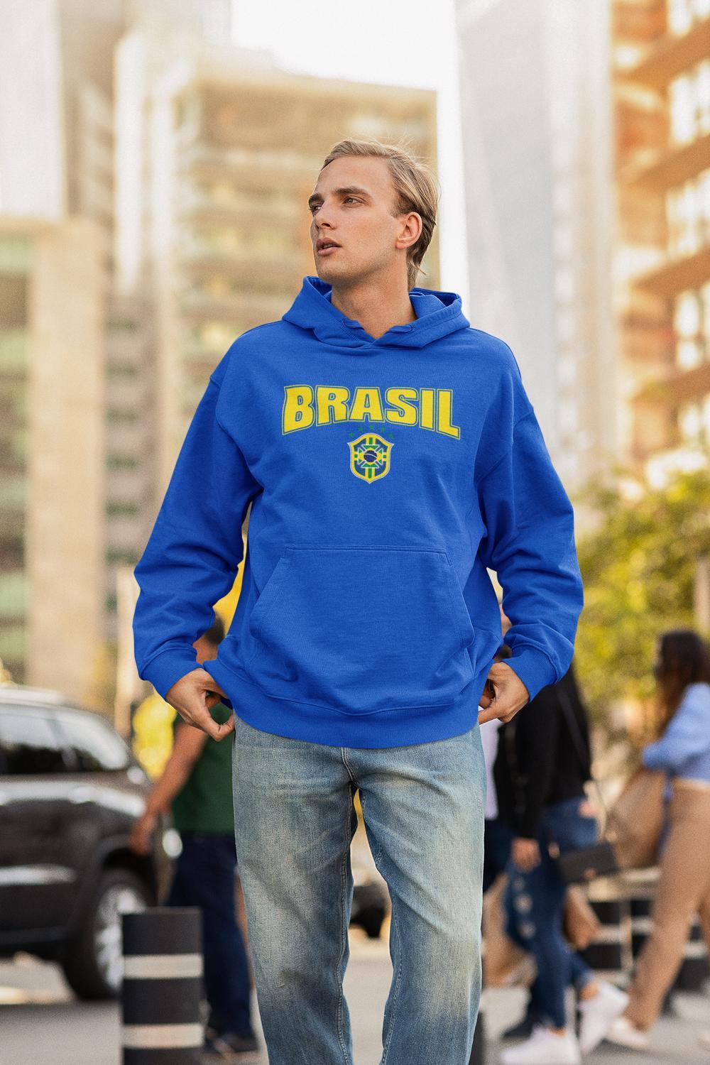 Brasil Hoodie blå - Huvtröja - Brasilien fotbollströja - Highstreet.se