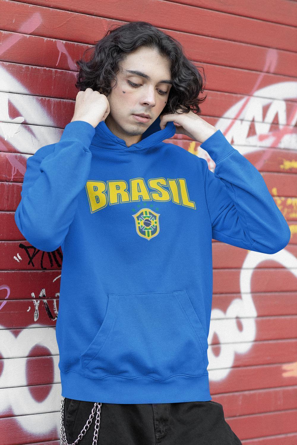 Brasil Hoodie blå - Huvtröja - Brasilien fotbollströja - Highstreet.se
