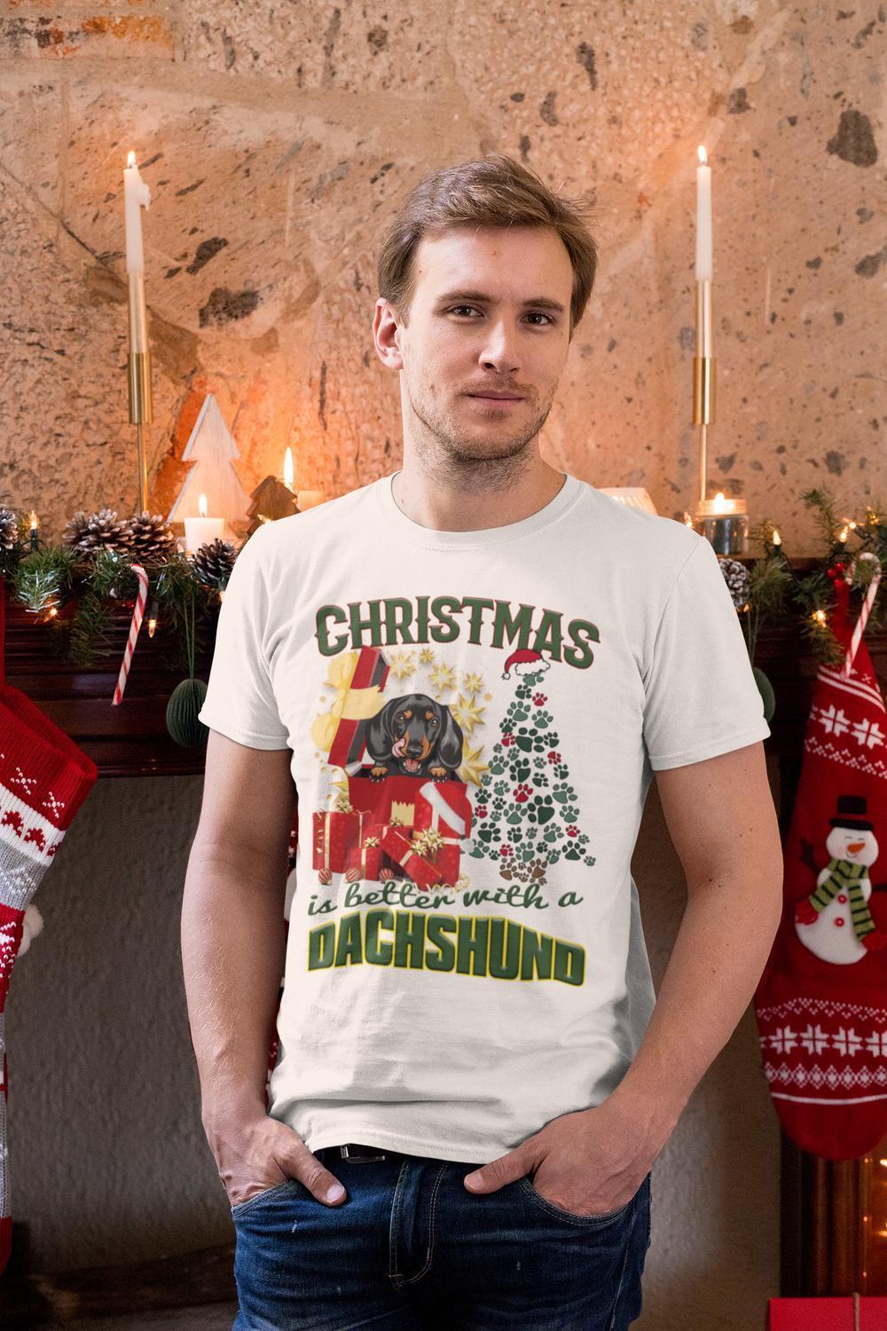 Dachshund t-shirt Jul hund t-shirt christmas jumpers stil tax - Highstreet.se