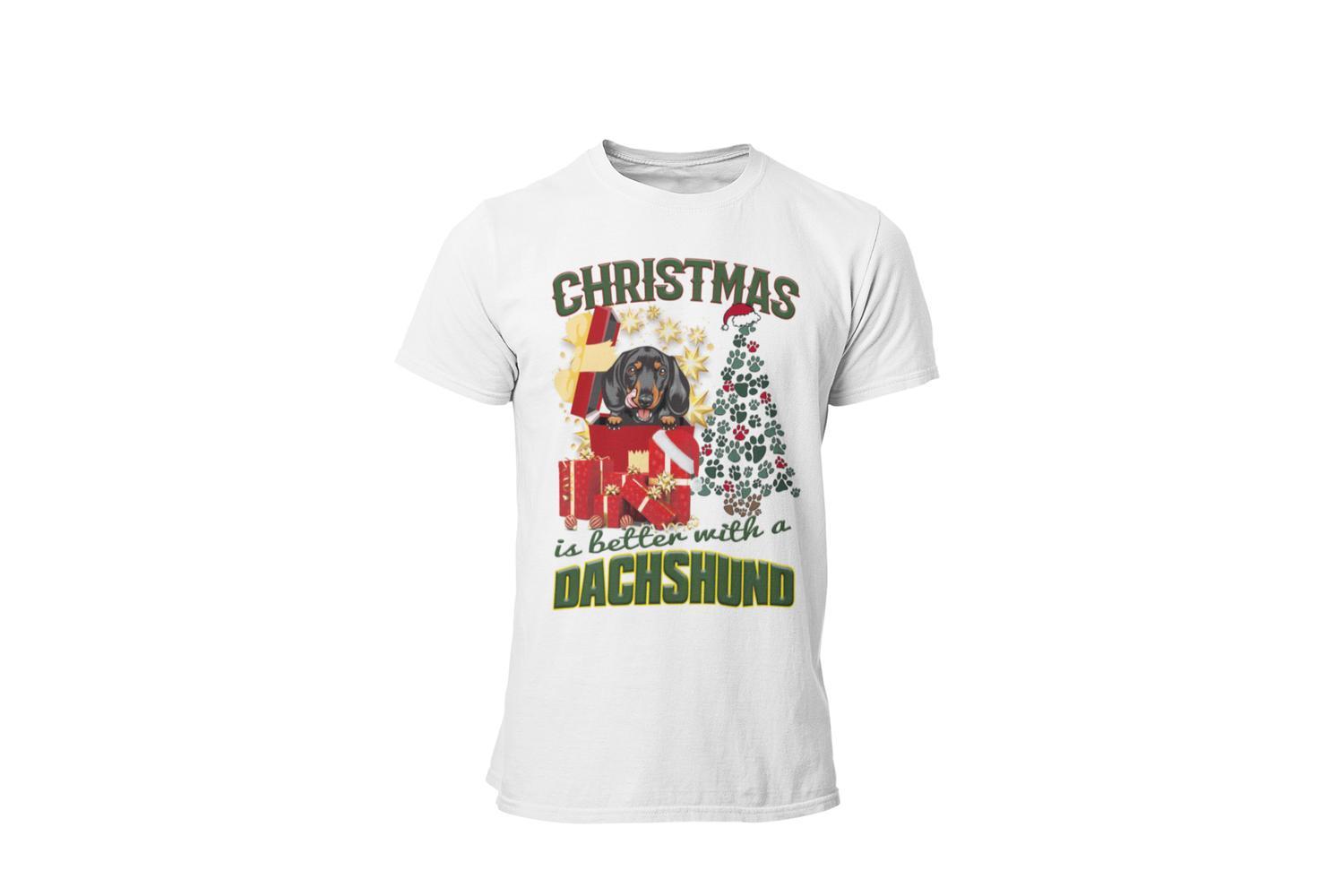 Dachshund t-shirt Jul hund t-shirt christmas jumpers stil tax - Highstreet.se