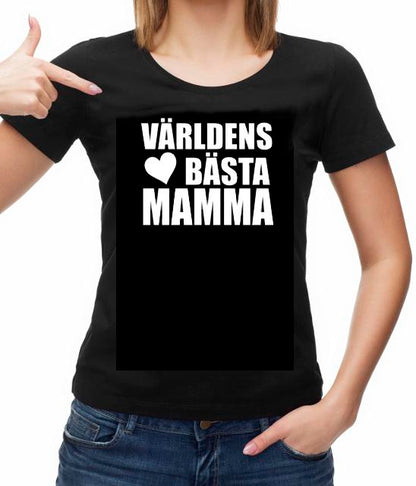Dam T-shirt  - Världens bästa Mamma heart tröja - Highstreet.se