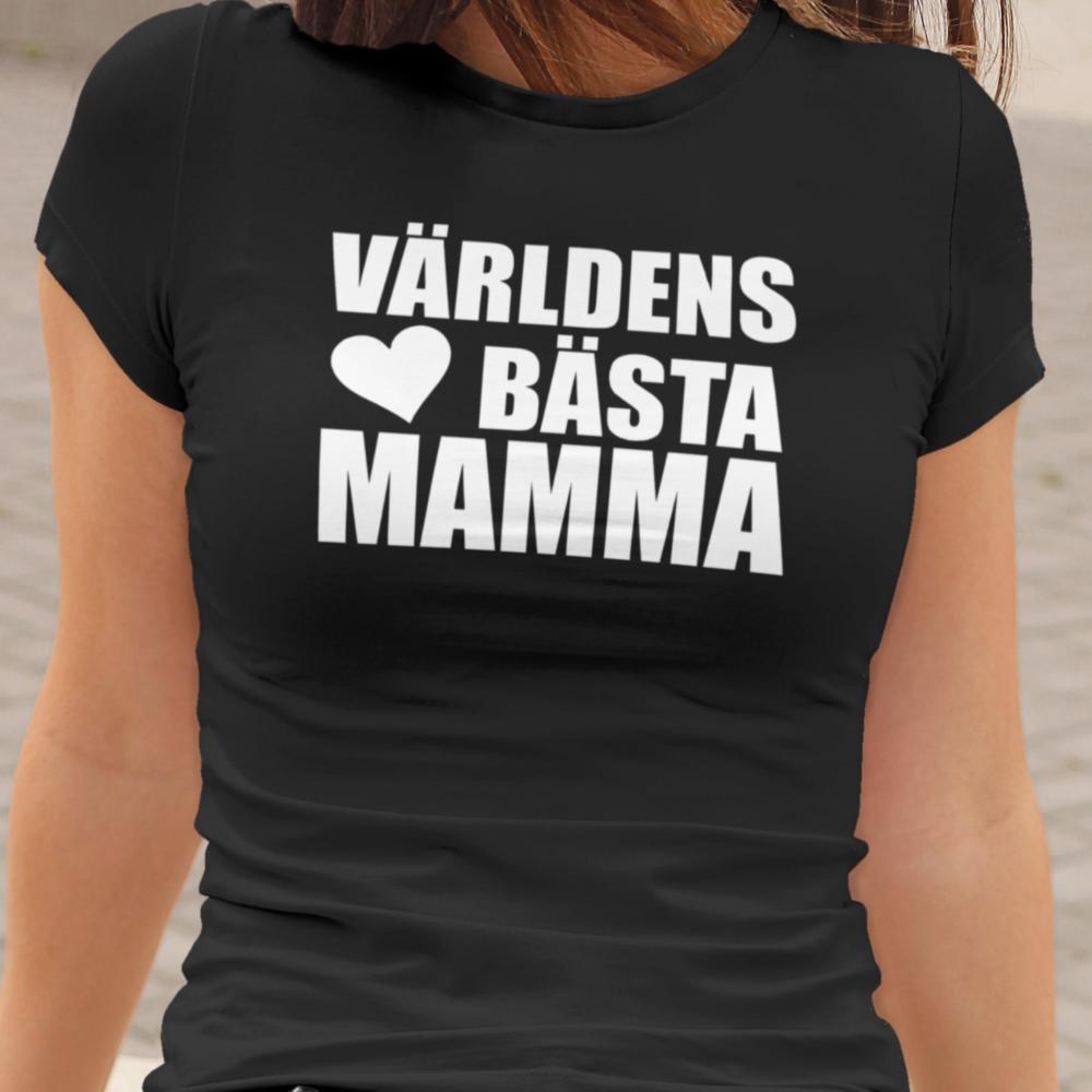 Dam T-shirt  - Världens bästa Mamma heart tröja - Highstreet.se