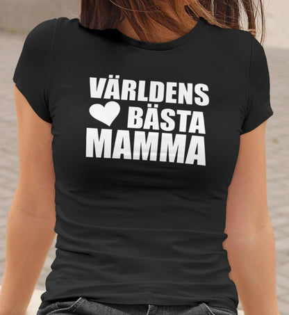 Dam T-shirt  - Världens bästa Mamma heart tröja - Highstreet.se