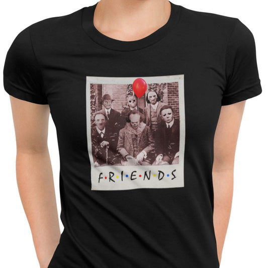 Dam svart T-shirt Polaroid stil Horror friends design Pennywise - Highstreet.se