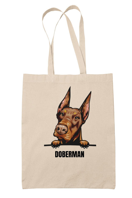 Doberman tygkasse hund shopping väska Tote bag