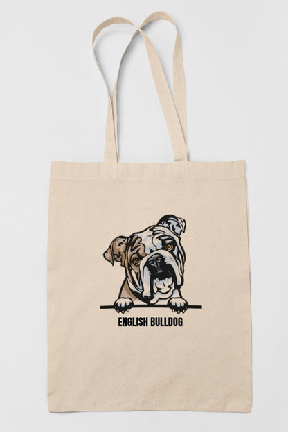 English Bulldog tygkasse hund shopping väska Tote bag