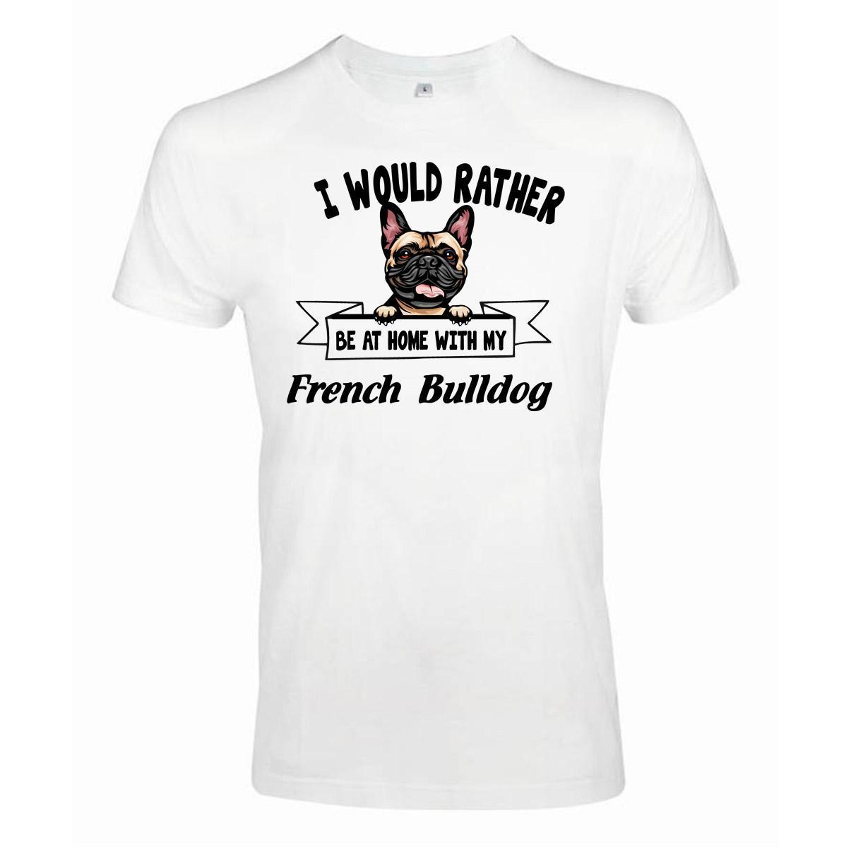 French Bulldog Kikande hund t-shirt - Rather be with... - Highstreet.se