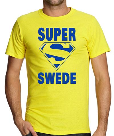 Gul Sverige T-shirt Super Swede - Sweden tröja - Highstreet.se