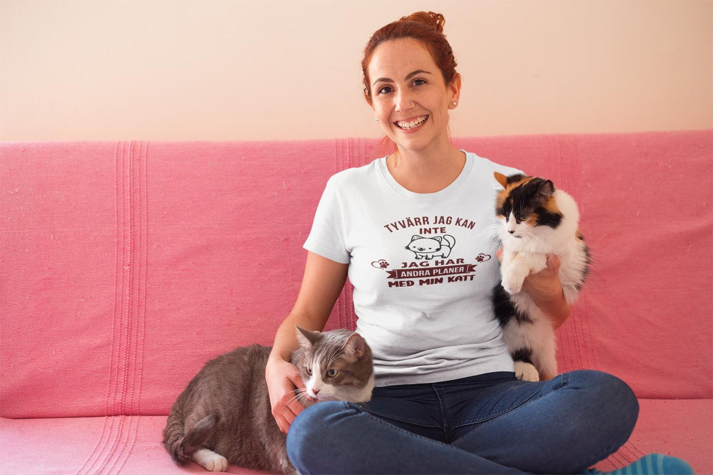 Katt dam t-shirt - andra planer med min katt - Highstreet.se