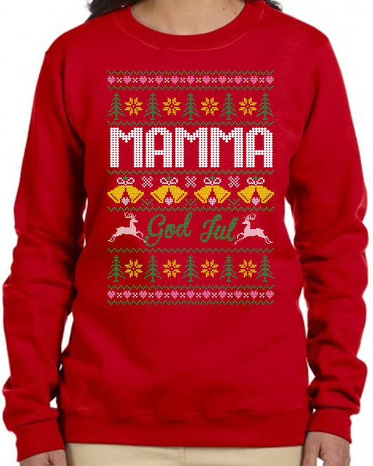 Mamma Jultröja - Christmas jumper stil röd sweatshirt