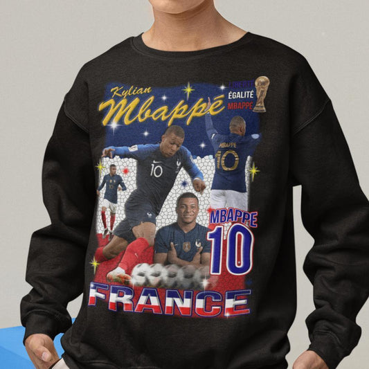Mbappe Sweatshirt - Frankrike spelare tröja svart