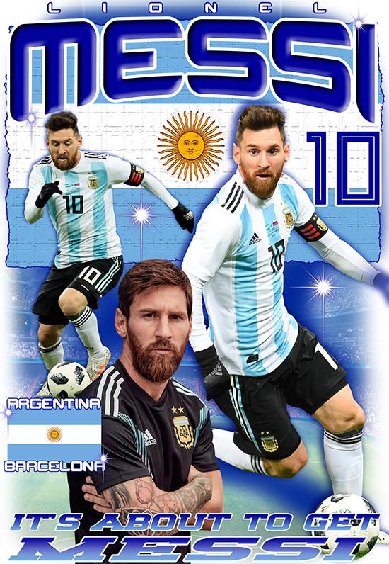 Messi Tshirt Argentina tröja med tryck fram & bak - Highstreet.se
