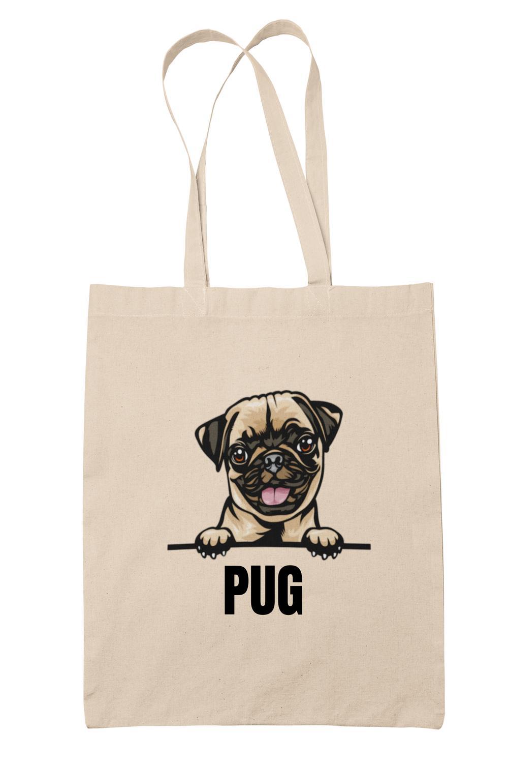 Mops Pug tygkasse hund shopping väska Tote bag