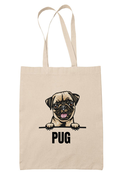Mops Pug tygkasse hund shopping väska Tote bag