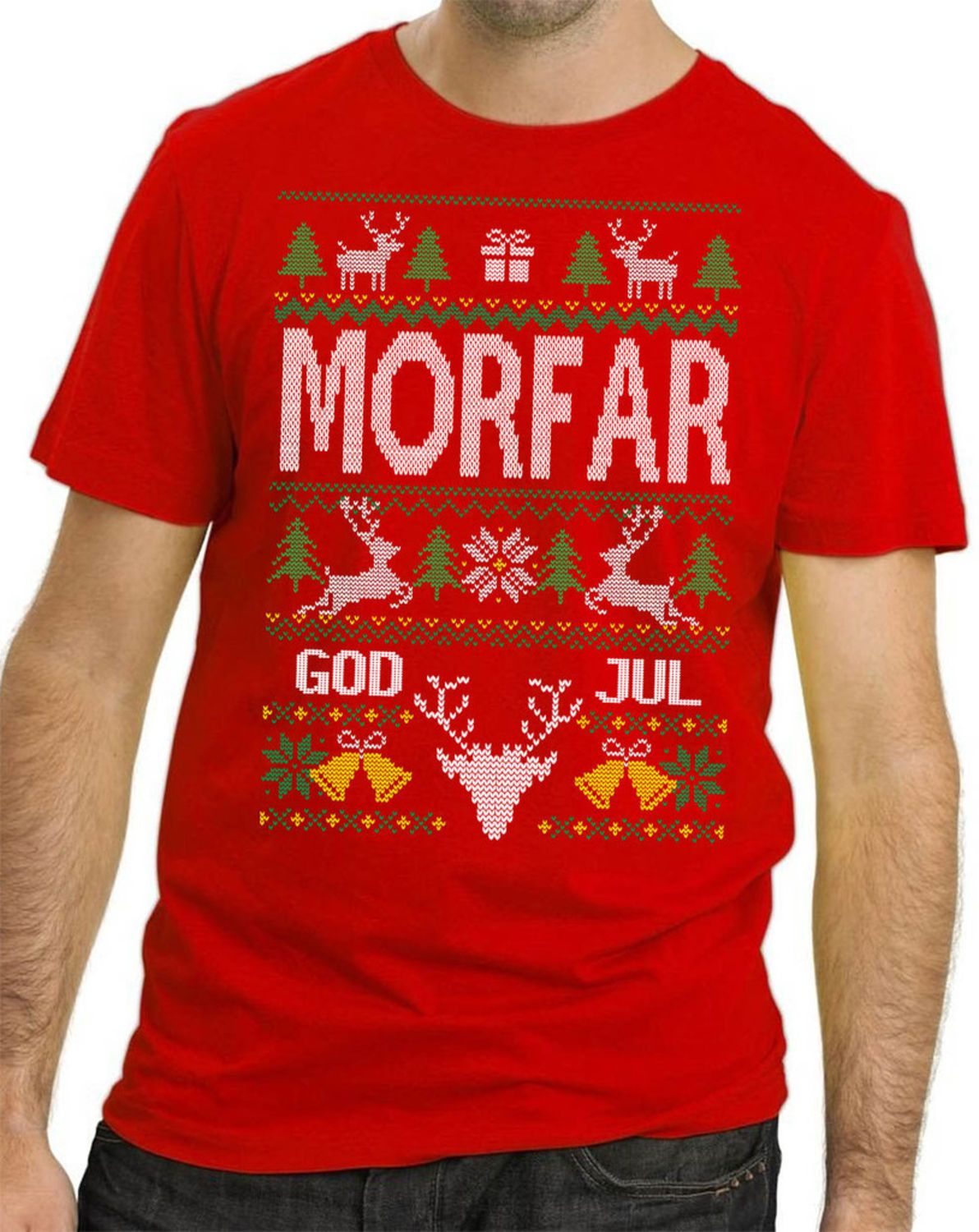 Morfar Jul T-shirt - Christmas jumper stil jultröja
