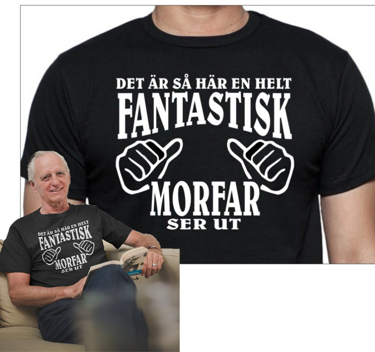 Morfar T-shirt - svart - Hur en helt fantastisk Morfar ser ut - Highstreet.se