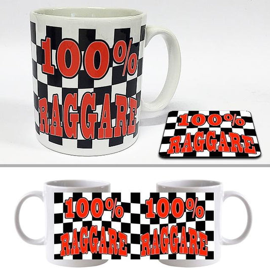 Mugg + Underlägg bil paket med tryck : 100% Raggare