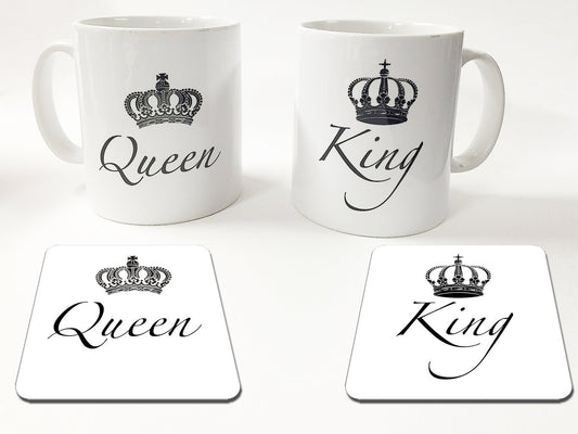 Mugg + Underlägg paket med King eller Queen design