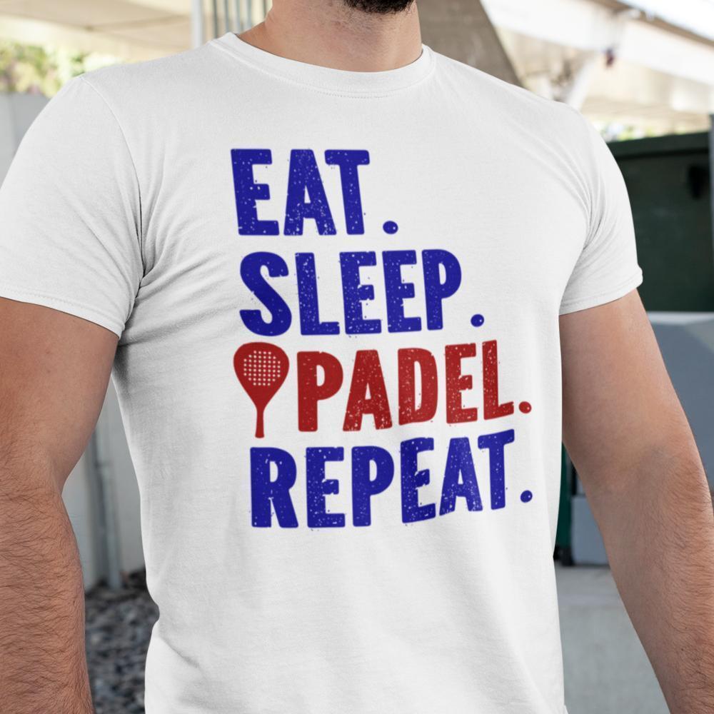 Padel sports t-shirt . Vit Eat Sleep Padel repeat sports tröja - Highstreet.se