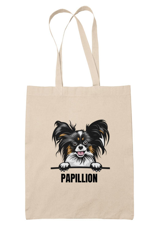 Papillion tote bag dog breed shopping bag