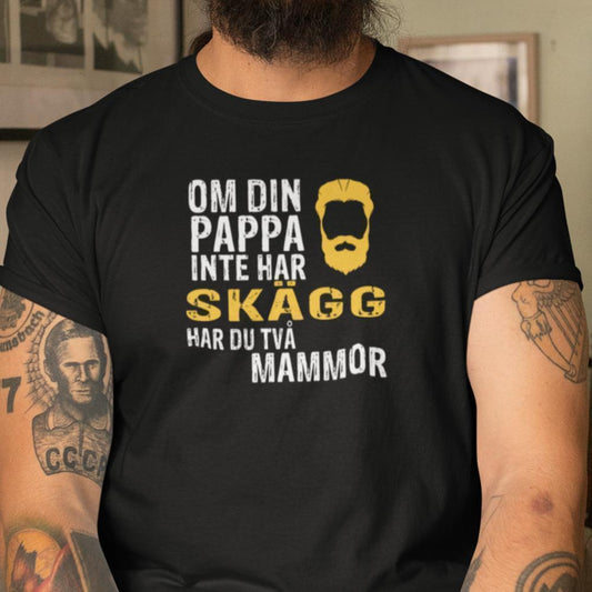 Pappa t-shirt med skägg design