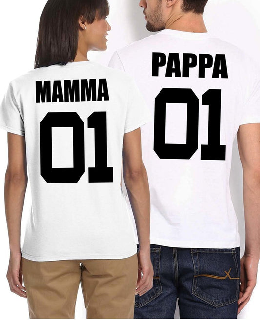 Pappa t-shirt eller Mamma t-shirt 01 tryck - King Queen stil - Highstreet.se