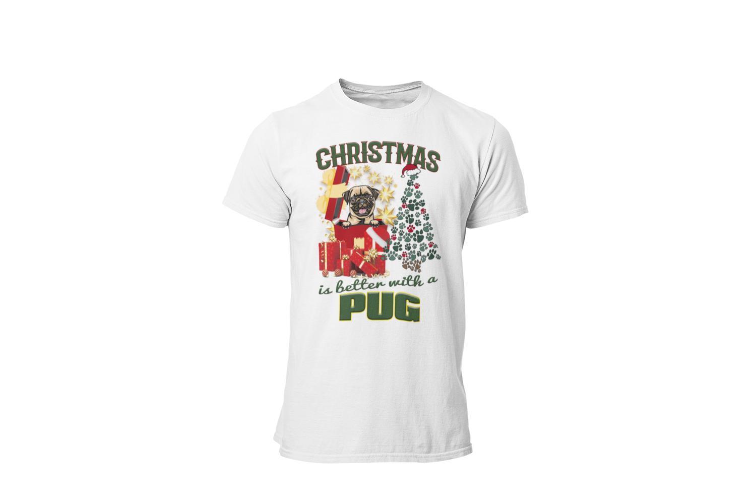 Pug dog t-shirt - Christmas is better with a ... - Highstreet.se
