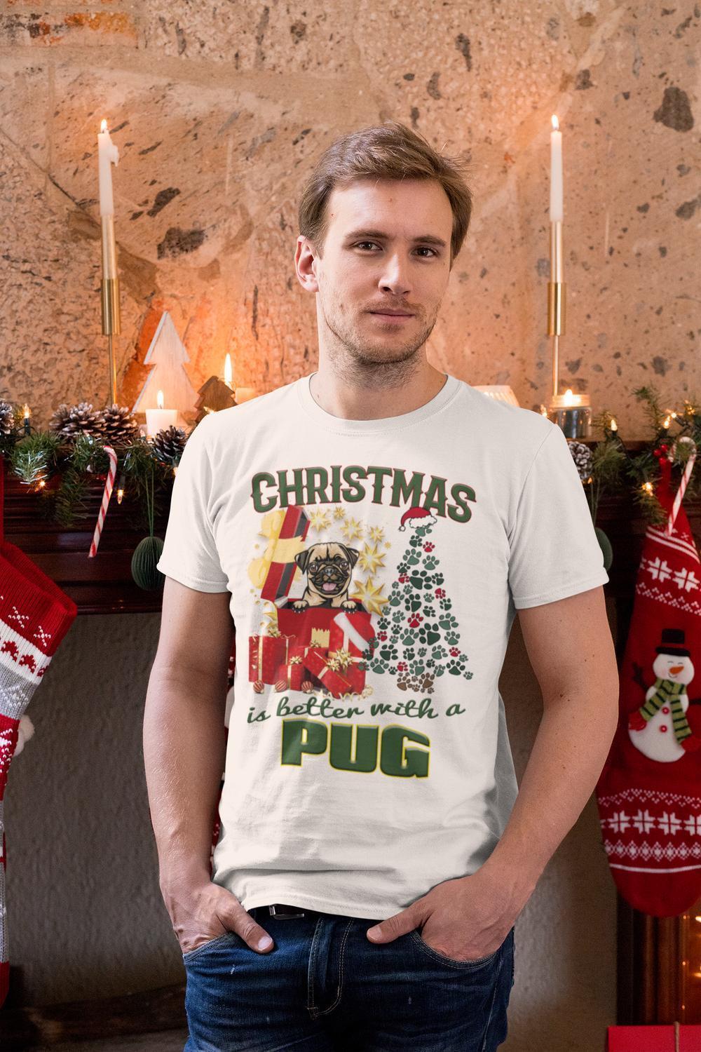 Pug dog t-shirt - Christmas is better with a ... - Highstreet.se