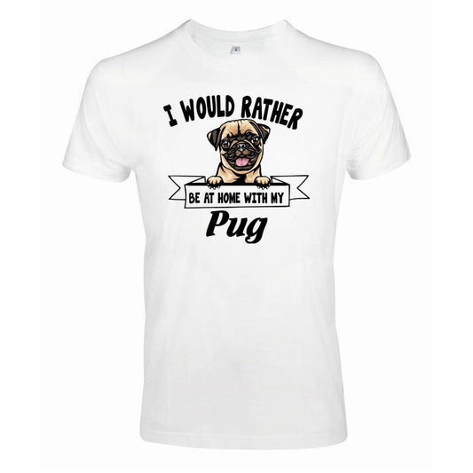 Pug - Mops kikande hund t-shirt - Rather be with... - Highstreet.se