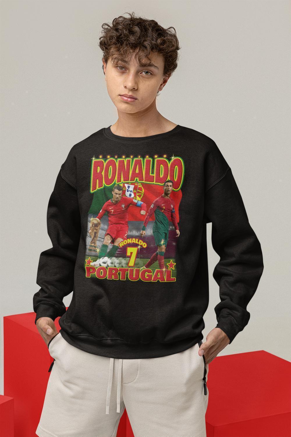 Ronaldo Sweatshirt - Portugal spelare tröja svart