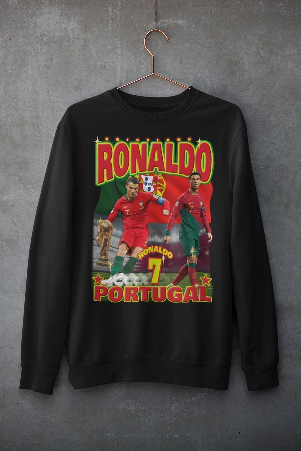 Ronaldo Sweatshirt - Portugal spelare tröja svart