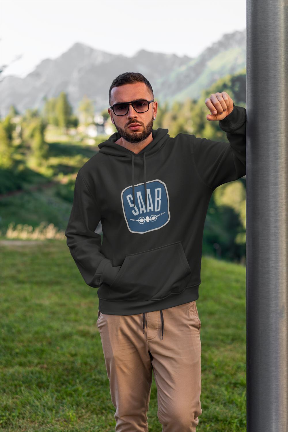 SAAB klassisk design huvtröja hoodie - Highstreet.se