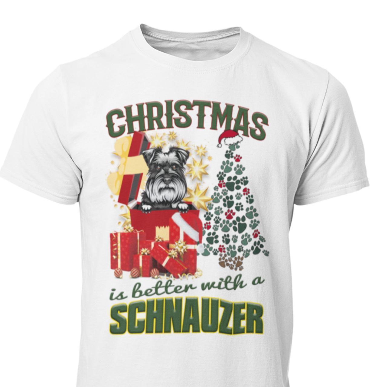 Schnauzer dog t-shirt - Christmas is better with a ... - Highstreet.se
