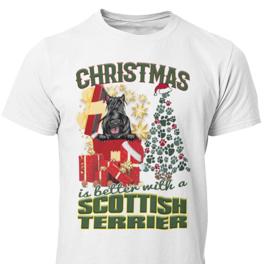 Scottish Terrier dog t-shirt - Christmas is better with a ... - Highstreet.se