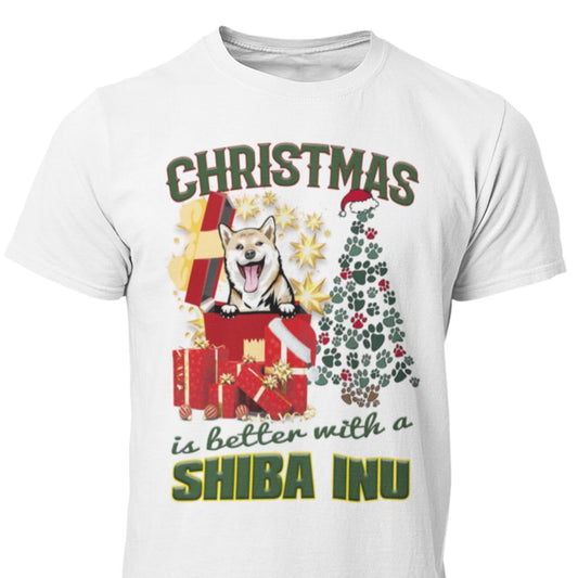 Shiba Inudog t-shirt - Christmas is better with a ... - Highstreet.se